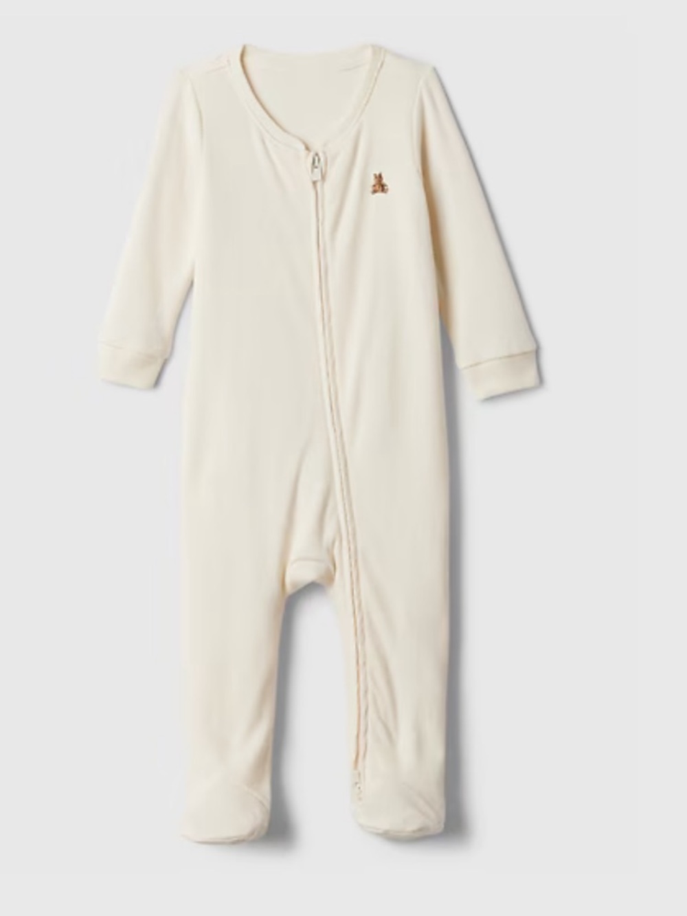 Baby Gap Cream Ribbed Footed One-Piece